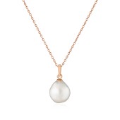 Lantisor argint placat cu aur roz cu perla naturala alba DiAmanti PR-PFK110_W_Necklace-G
